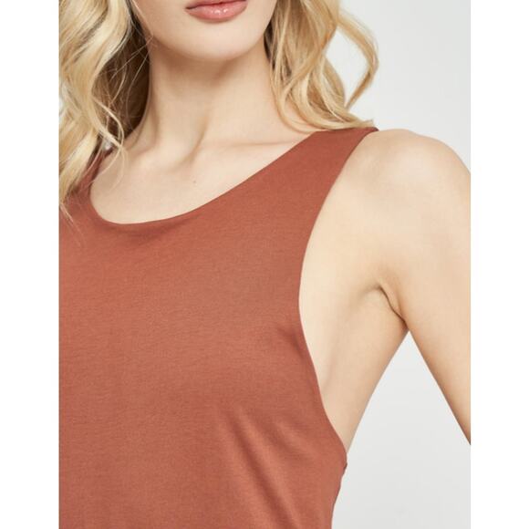 Zara Sleeveless Racerback Knit Maxi Dress Brown Size Small - Picture 2 of 11